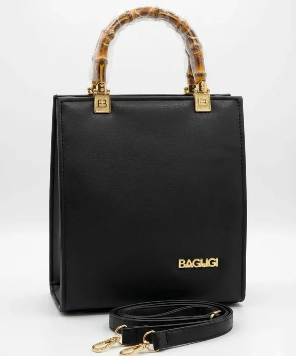 Black Bamboo Handle Tote