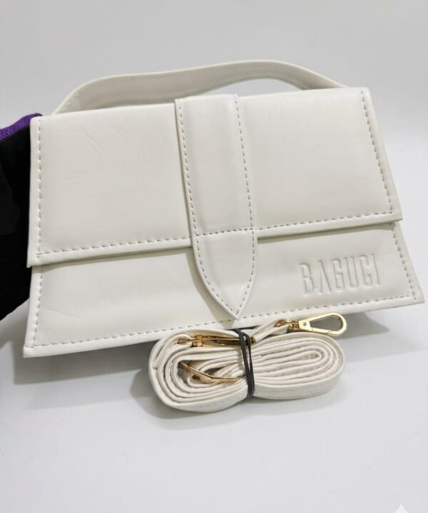 White Trapeze Flap Bag