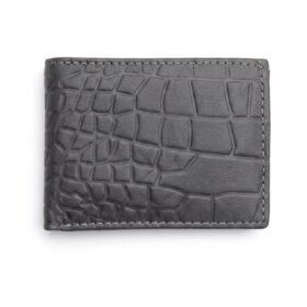 Grey Crocodile Bifold Wallet