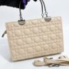 Beige Quilted Cannage Tote