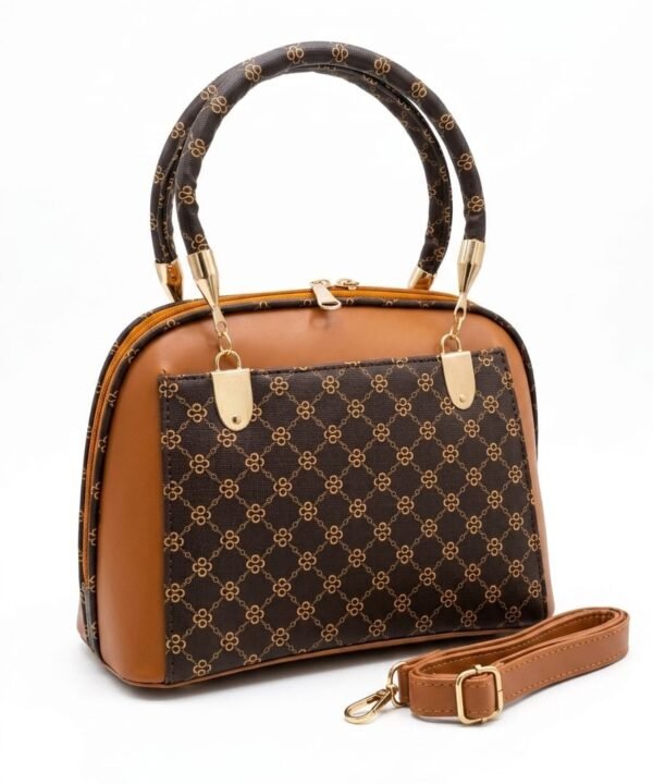 Structured Monogram Satchel